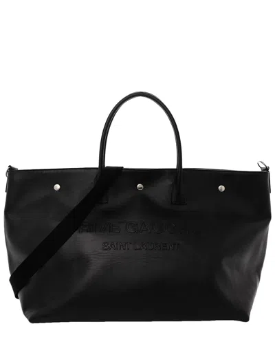 Saint Laurent Black Leather Maxi Rive Gauche Tote (authentic )