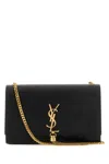 Saint Laurent Kate Logo Plaque Shoulder Bag In Nero