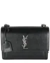 Saint Laurent Black Leather Medium Monogram Sunset (authentic Pre-loved)