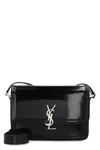 Saint Laurent Black Leather Messenger Bag For Men In Black