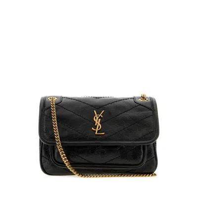 Saint Laurent Black Leather Mini Niki Shoulder Bag Nero Borse A Mano