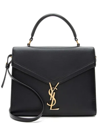 Saint Laurent Black Leather Monogram Cassandra Medium Top Handle (authentic  Pre-loved)
