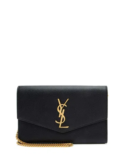 Saint Laurent Black Leather Monogram Uptown Chain Wallet (authentic Pre-loved)