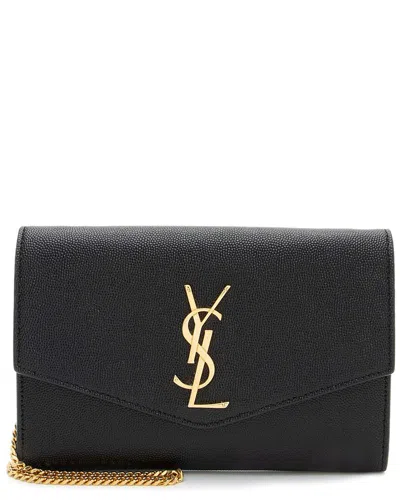Saint Laurent Black Leather Monogram Uptown Chain Wallet (authentic Pre-loved)