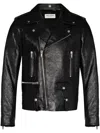 Saint Laurent Black Leather Motorcycle Jacket In Black