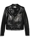Saint Laurent Black Leather Motorcycle Jacket In Black