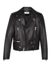 Saint Laurent Classic Motorcycle Puffer Jackets Black In Black