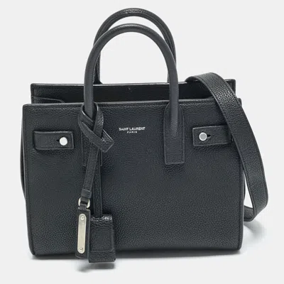 Pre-owned Saint Laurent Black Leather Nano Supple Classic Sac De Jour Tote