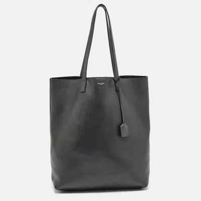 Pre-owned Saint Laurent Black Leather North South Tote