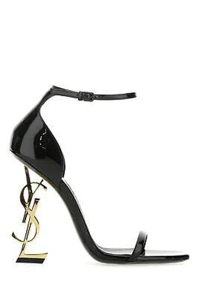 Pre-owned Saint Laurent Black Leather Opyum 110 Sandals
