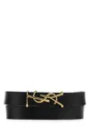 Saint Laurent Black Leather Opyum Bracelet In Black