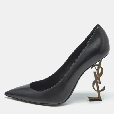 Pre-owned Saint Laurent Black Leather Opyum Pumps Size 41
