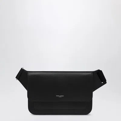 Saint Laurent Black Leather Pouch With Logo