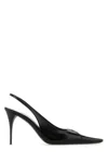 Saint Laurent Babylone Breteuil Slingback Pumps In Smooth Leather In Black