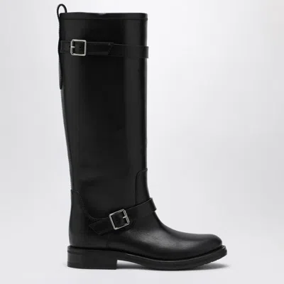 SAINT LAURENT SAINT LAURENT BLACK LEATHER RIVER BOOTS