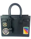 Saint Laurent Black Leather Sac De Jour Embellished Patches Baby Shoulder Bag  (authentic Pre-loved)