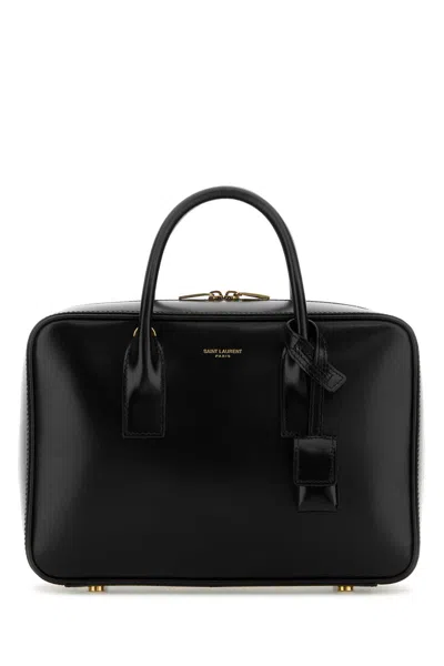 Saint Laurent Black Leather Sac De Jour Handbag