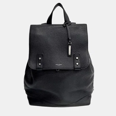Pre-owned Saint Laurent Black Leather Sac De Jour Supple Backpack (480585)