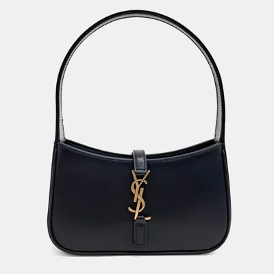 Pre-owned Saint Laurent Black Leather Sac Hobo Mini