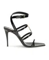 Saint Laurent Cassandra Sandals In Patent Leather In Gray