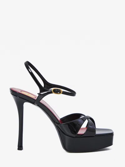 Saint Laurent Black Leather Sandals