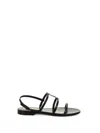 Saint Laurent Black Leather New Cassandra Sandals