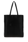 Saint Laurent Black Leather Bold Shopping Bag In Black