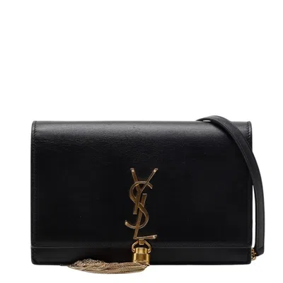 Pre-owned Saint Laurent Black Leather Shoulder Bag ()
