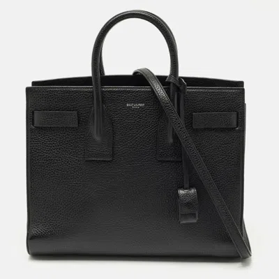 Pre-owned Saint Laurent Black Leather Small Classic Sac De Jour Tote