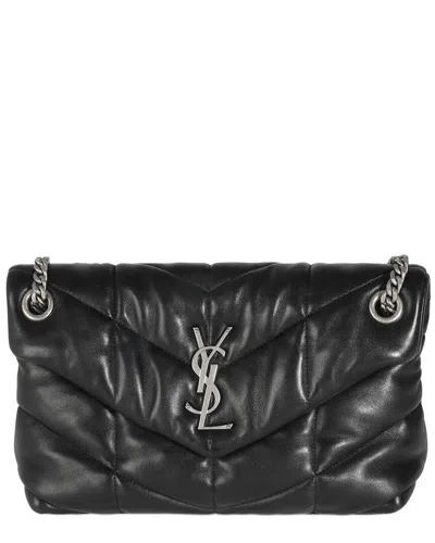 Saint Laurent Black Leather Small Loulou Puffer (authentic Pre-loved)