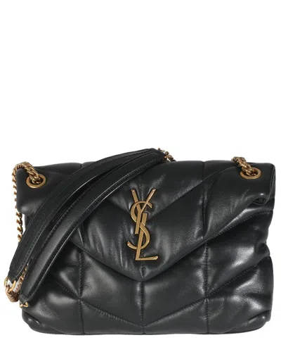 Saint Laurent Black Leather Small Loulou Puffer (authentic Pre-loved)