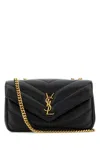 Saint Laurent Black Leather Small Loulou Shoulder Bag In Black