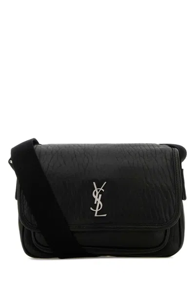 Saint Laurent Borsa A Tracolla Messenger Piccola In Pelle Nera Uomo In Black