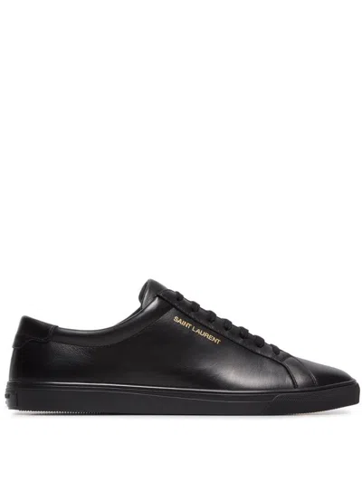 SAINT LAURENT BLACK LEATHER SNEAKERS