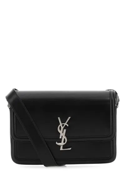 Saint Laurent Monogram-logo Leather Messenger Bag In Black