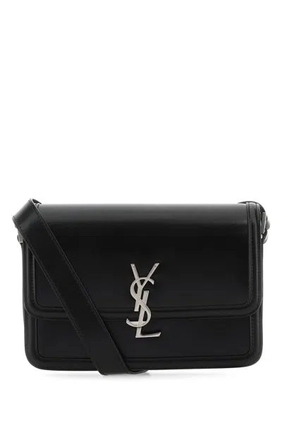 Saint Laurent Monogram-logo Leather Messenger Bag In Black