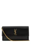 Saint Laurent Black Leather Sunset Clutch In Black