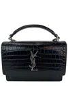 Saint Laurent Black Leather Sunset Wallet On A Chain (authentic Pre-loved) In Black