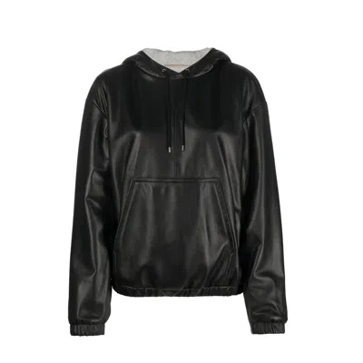 Saint Laurent Black Leather Tank Tops
