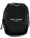 Saint Laurent Teddy Leather Bucket Bag In Black