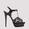 Saint Laurent Black Tribute Sandals With Studs And Platform For Women In Black