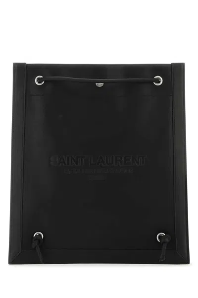 Saint Laurent Black Leather Universitã© Crossbody Bag