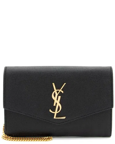 Saint Laurent Black Leather Uptown Chain Wallet (authentic Pre-loved)