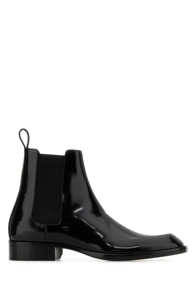 Saint Laurent Vadim Polished-leather Chelsea Boots In Black