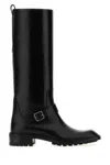 Saint Laurent Vadim Leather Ankle Boots With Buckle Detail In Black
