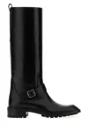 Saint Laurent Vadim Leather Ankle Boots With Buckle Detail In Black