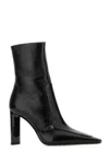 Saint Laurent Black Leather Vendome Ankle Boots In Nero