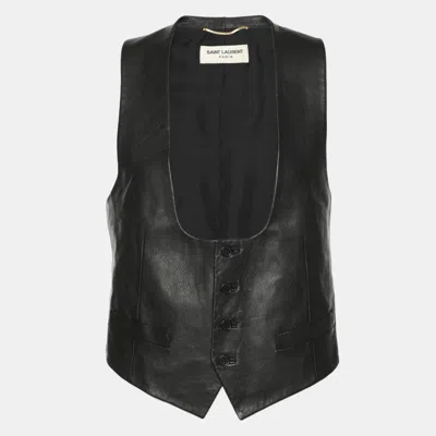 Pre-owned Saint Laurent Black Leather Vest M