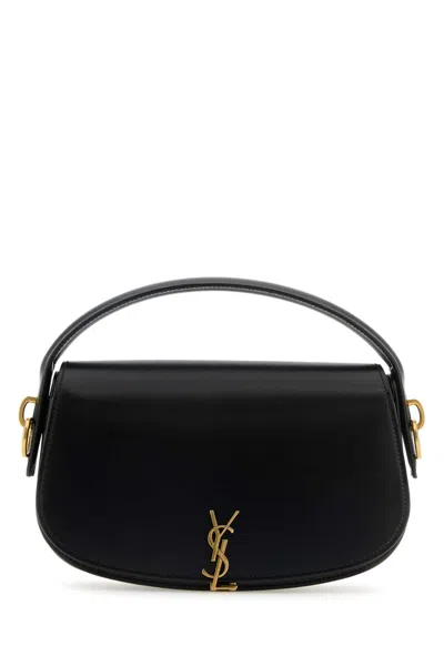 Saint Laurent Black Leather Voltaire Handbag
