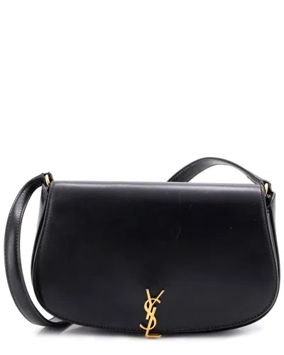 Pre-owned Saint Laurent Black Leather Voltaire Shoulder Bag Mini (authentic Pre-loved)